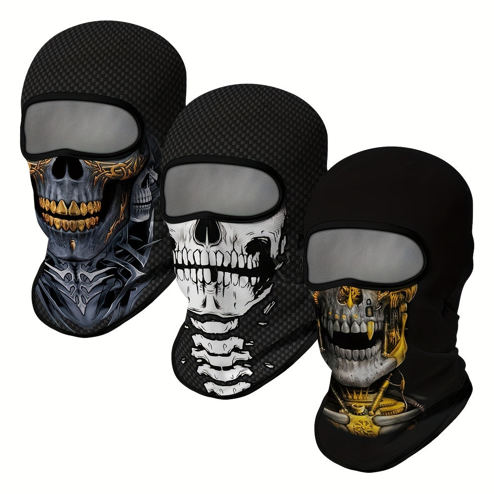 Ghost Skull Face Balaclava Windproof Anti UV for Halloween Cosplay
