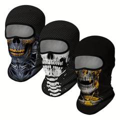 Ghost Skull Face Balaclava Windproof Anti UV for Halloween Cosplay