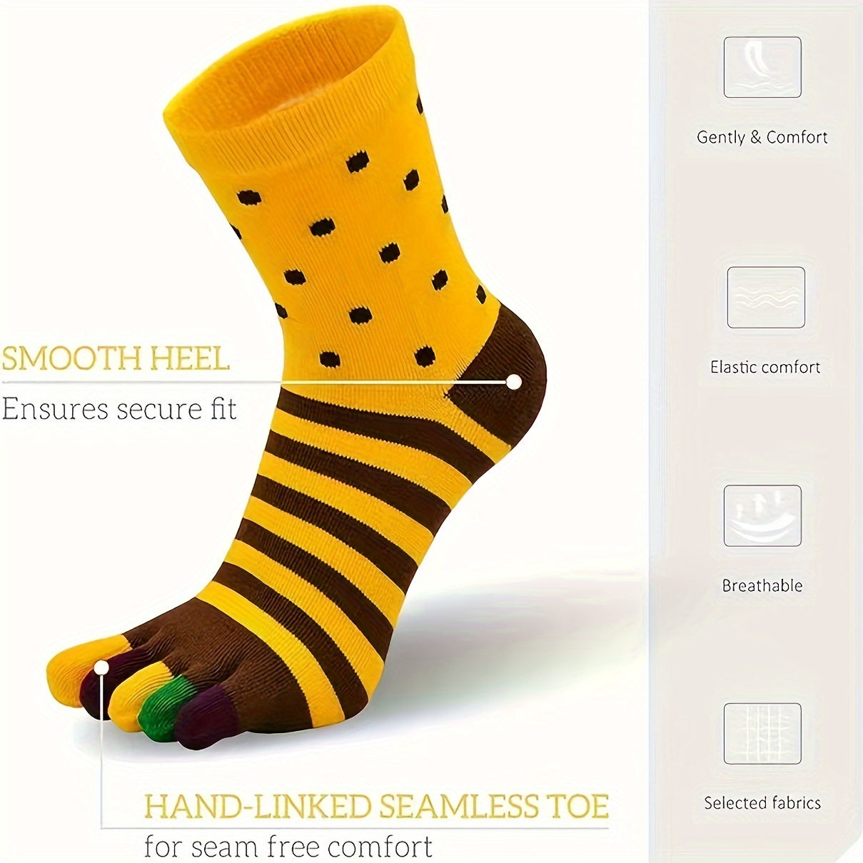 Men's Split Toe Tabi Socks Crew Novelty Anti odor Sweat Absorption