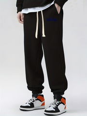 Motors Print Drawstring Sweatpants Loose Fit Pants Men's
