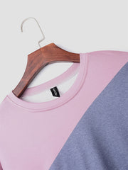 Casual Block Long Sleeve Crew Neck Pullover Sweatshirt for Fall & Winter