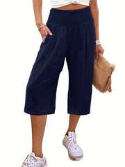 Casual Loose Wide Leg Capris Pants for Women