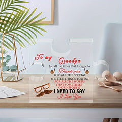 Grandfather's Acrylic Proverb Plaque Home Decor Gift
