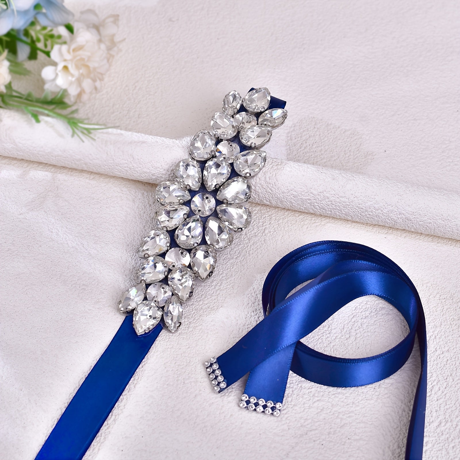 Large Rhinestone Belt Bridal Wedding Waist Ornament