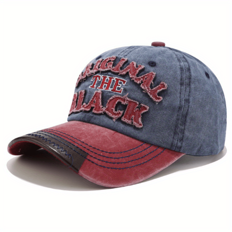 Vintage Distressed Baseball Cap Embroidered Letter Patch Sun Hat