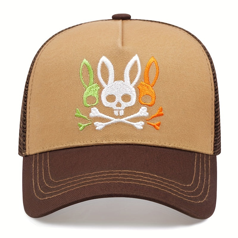 Outdoor Bunny Pattern Baseball Hat for Skiing Fishing Hiking
