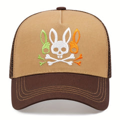 Outdoor Bunny Pattern Baseball Hat for Skiing Fishing Hiking