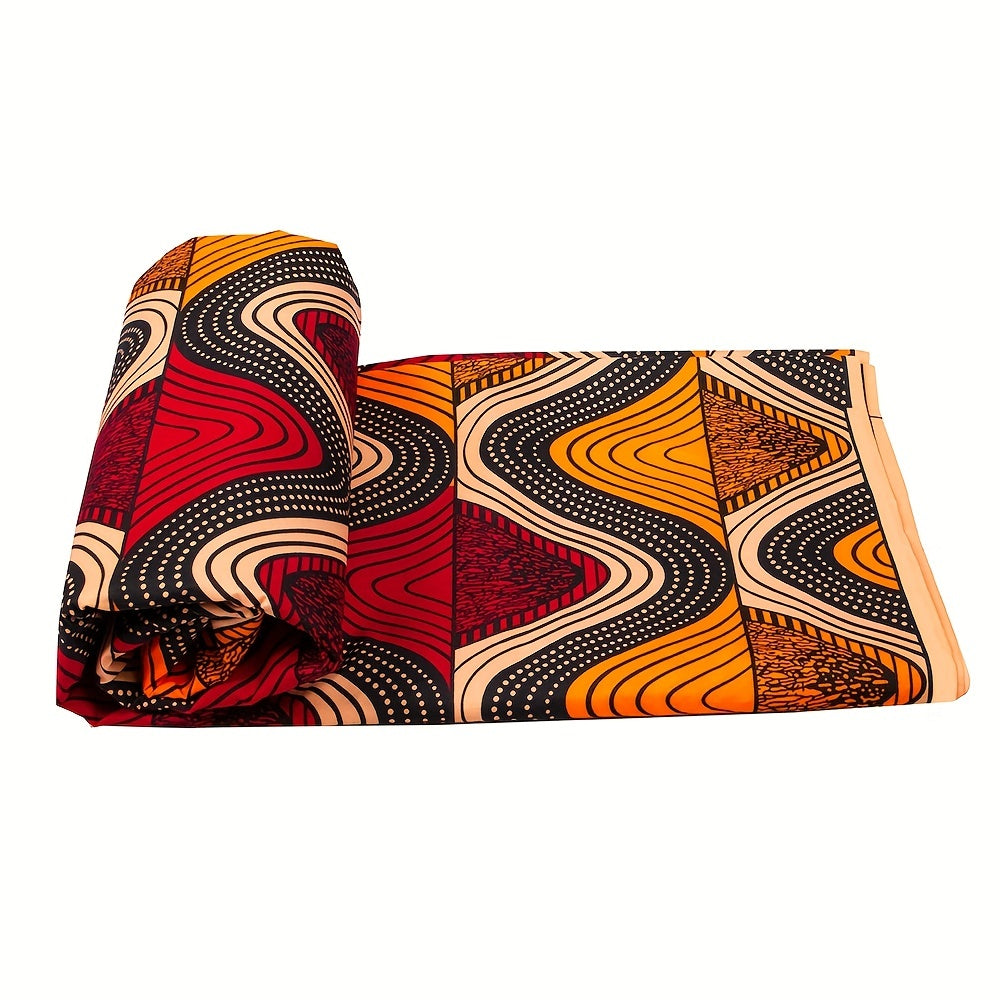 African Ethnic Wax Dye Printed Fabric Double Sided Geometric Cloth