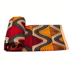 African Ethnic Wax Dye Printed Fabric Double Sided Geometric Cloth