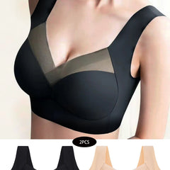 2pcs Wireless Push Up Bras Comfy & Breathable Everyday Lingerie