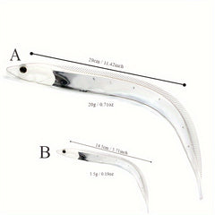 2pcs Hairtail Soft Baits for Sea & Boat Fishing