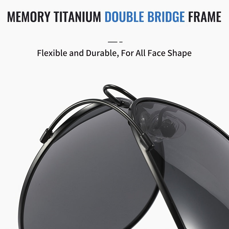Polarized Driving Sunglasses UV Blocking Titanium Memory Flexible