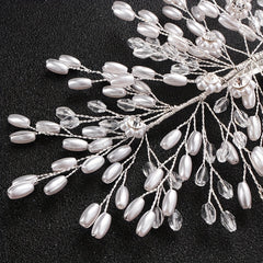 Bridal Wedding Hair Clip Barrette Rhinestone Faux Pearl Headwear