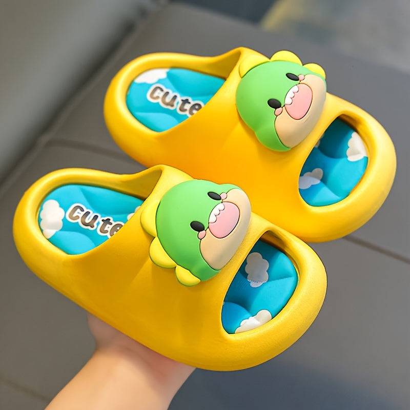 Boys Cartoon Open Toe Slippers Lightweight Non Slip Indoor Shoes