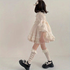 Y2K Lace Bow High Socks for Girls