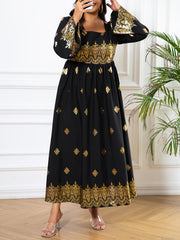 Floral Print Long Sleeve Maxi Dress