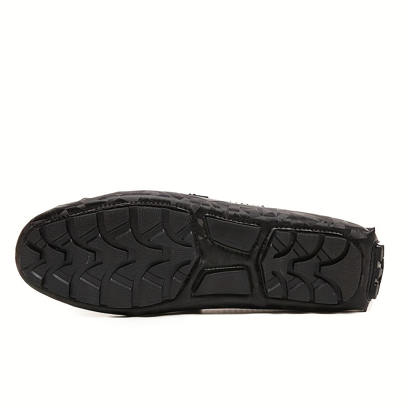 Men's Metallic Decor Moccasin Loafers Non-slip Slip-On Shoes