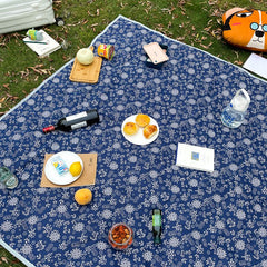 Waterproof Outdoor Blanket Flowers Printing Picnic Mat