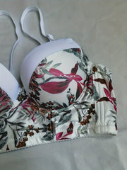 Floral Push Up Bra Breathable Intimates Women's Lingerie