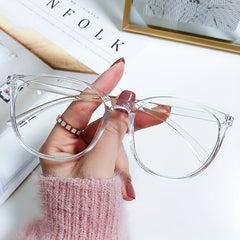 2Pairs Oversized Round Frame Gaming Glasses Women