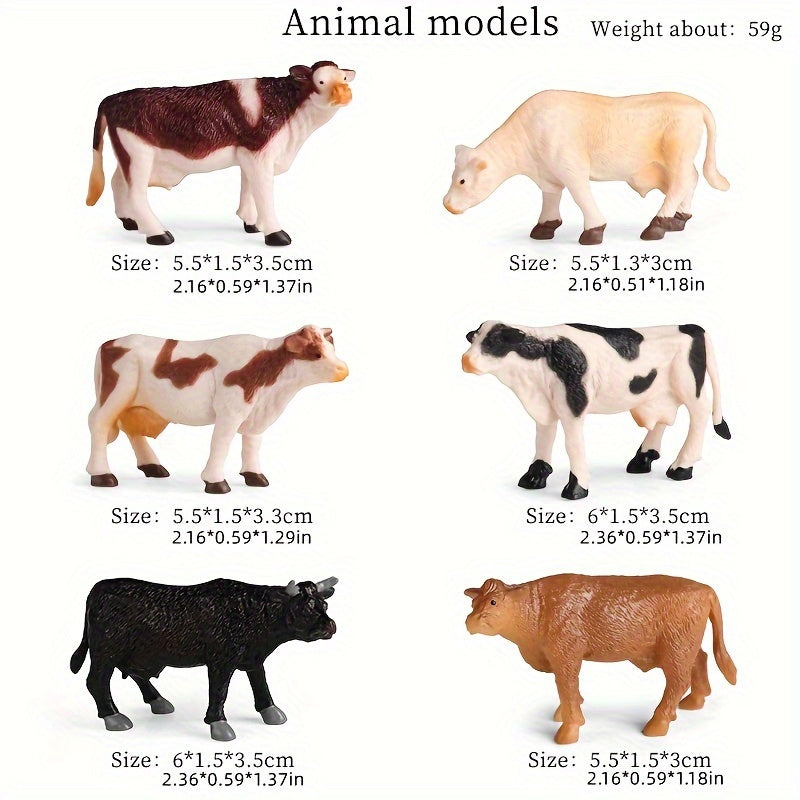 Farm Animals Figure Toys Set Painted Farm Animals Cows Horses Figures