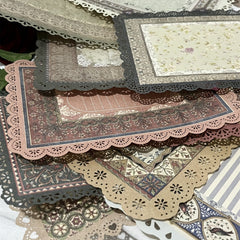10 Sheets Retro Flower Window Hollow Lace Journal Decorative Paper