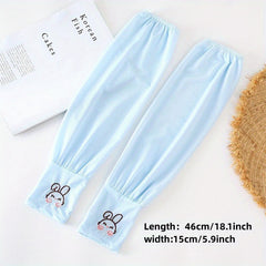 Rabbit Embroidery Ice Sleeve Elastic Loose UV Protection Long Sleeves