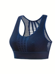 Wireless Sports Bra Fishnet Hollow Workout Tank Bra