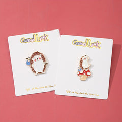 Cute Hedgehog Brooch for Girls Metal Cartoon Pin