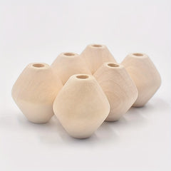 5pcs Large Hole Rhombus Wooden Beads Tassel Bag Accessories