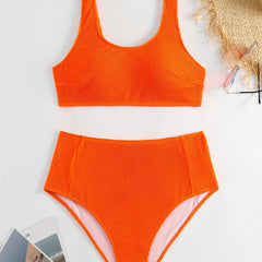 Ribbed Crop Tank Top & Panty Swimsuit Set