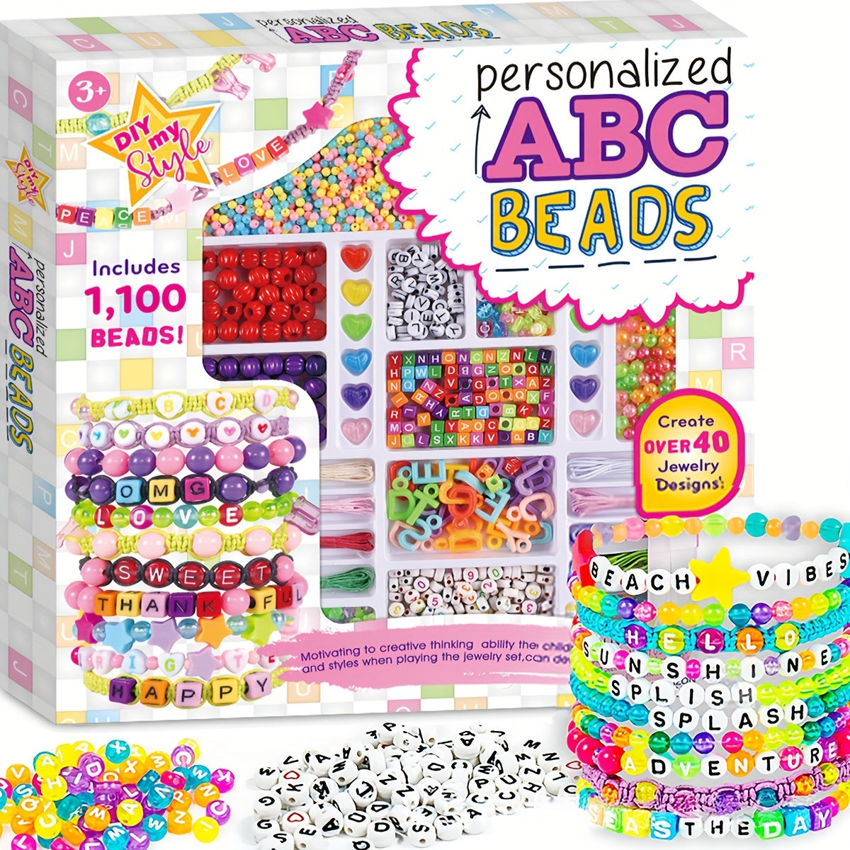 1100pcs Beads Bracelet Making Kit for Girls