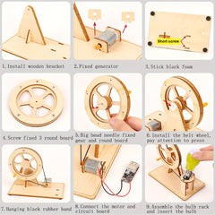 Wooden Handle Cranked Generator Science Kit for Children