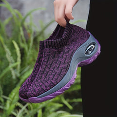 Women's Knit Sock Sneakers Slip On Wedge Shoes
