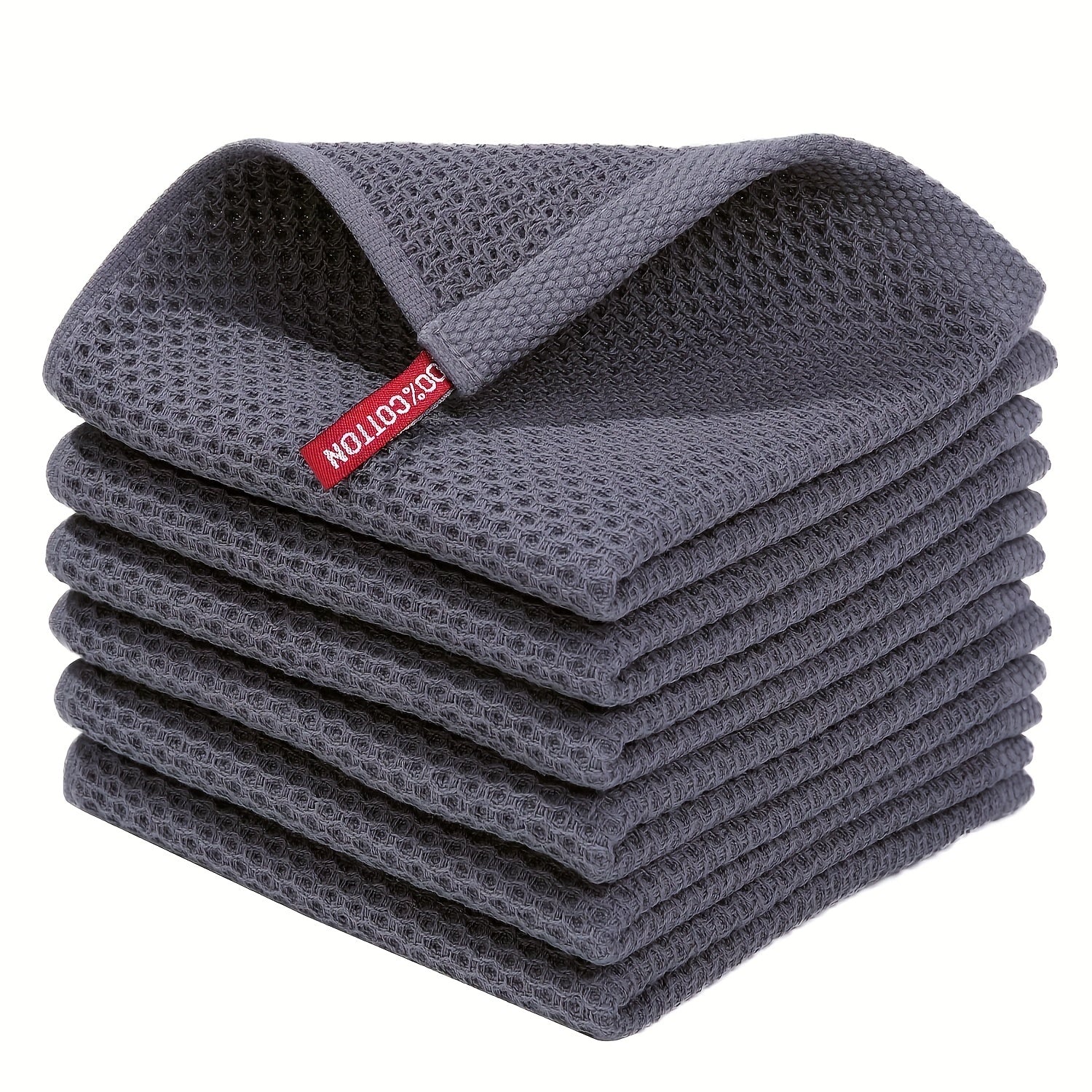 Ultra Soft Waffle Woven Dish Cloths Absorbent Quick Drying Kitchen Supplies