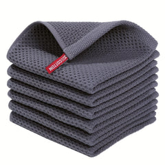 Ultra Soft Waffle Woven Dish Cloths Absorbent Quick Drying Kitchen Supplies
