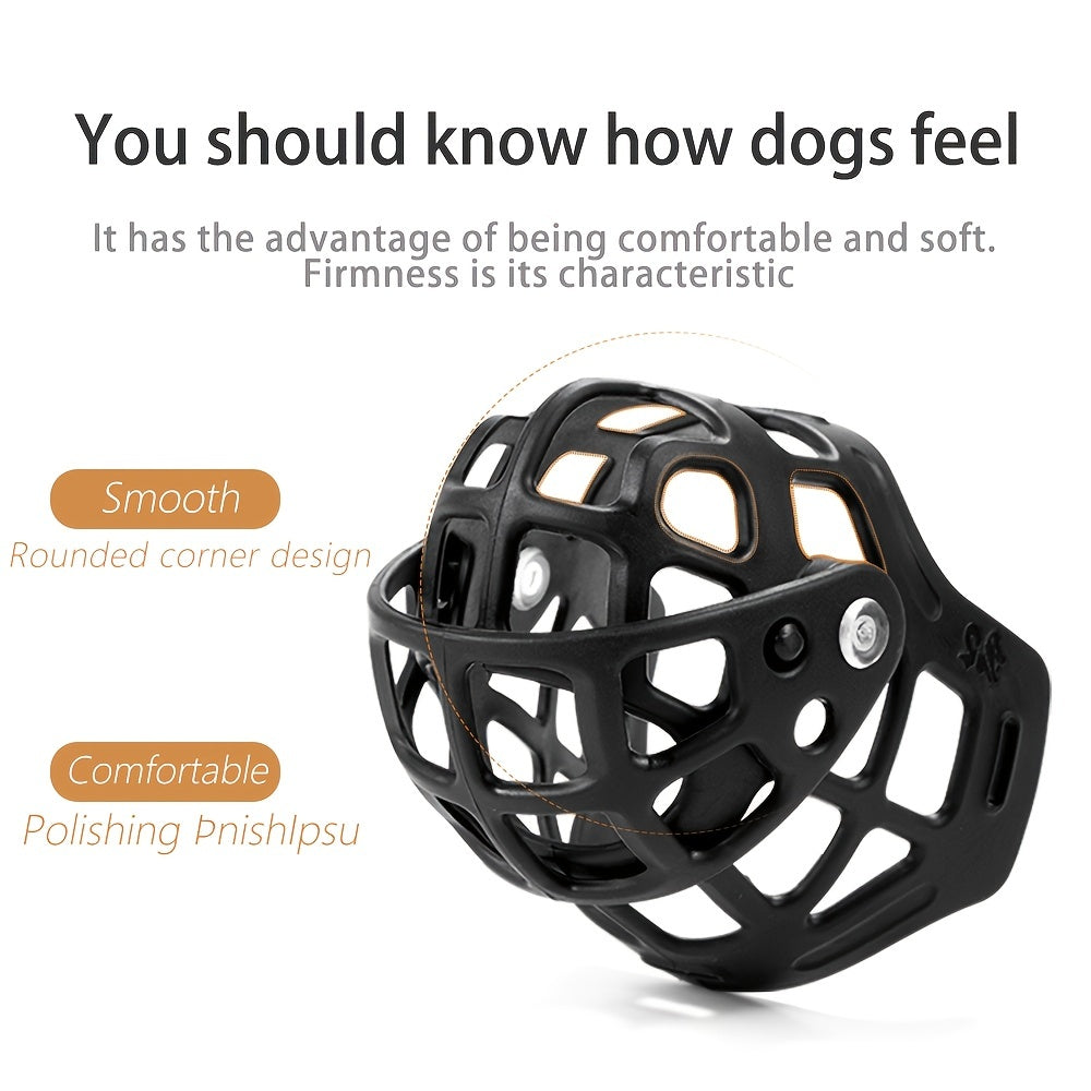 Adjustable Breathable Basket Dog Muzzle Prevents Biting Chewing