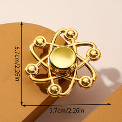 Yellow Fidget Spinner with Golden Beads for Anxiety Relief Focus & Motor Skills