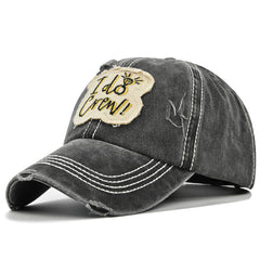 Letter Embroidery Patch Baseball Distressed Washed Vintage Sports Hat