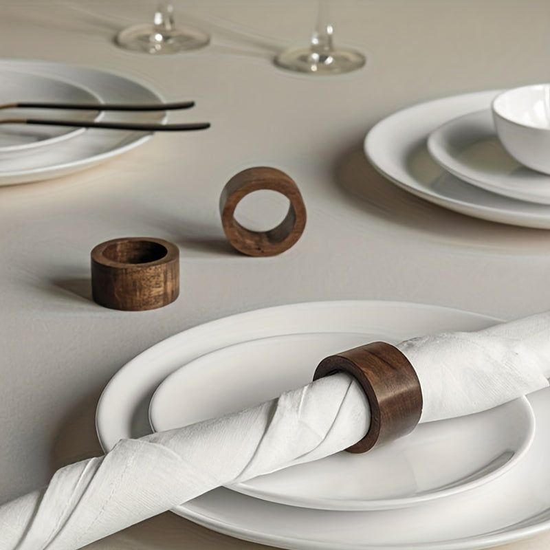 4pcs Wooden Napkin Rings Handcrafted Wood Napkin Rings Perfect For Dining