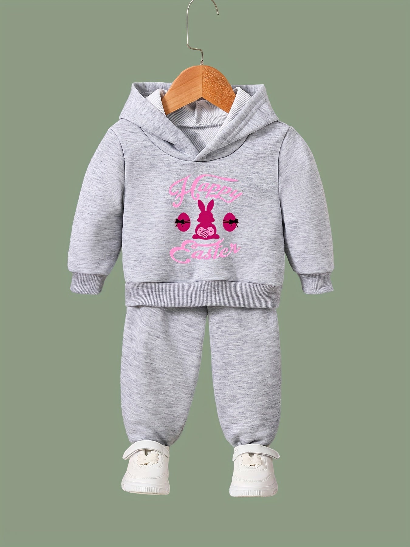 Rabbit Pattern Hooded Sweatshirt Girls Hoodies & Sweatpants