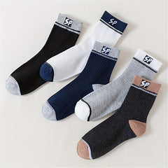 5 Pairs Letter Print Socks Comfy Mid Tube Women's Stockings