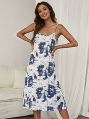 Nightdress Crew Neck Backless Sleep Dress Women's Sleepwear
