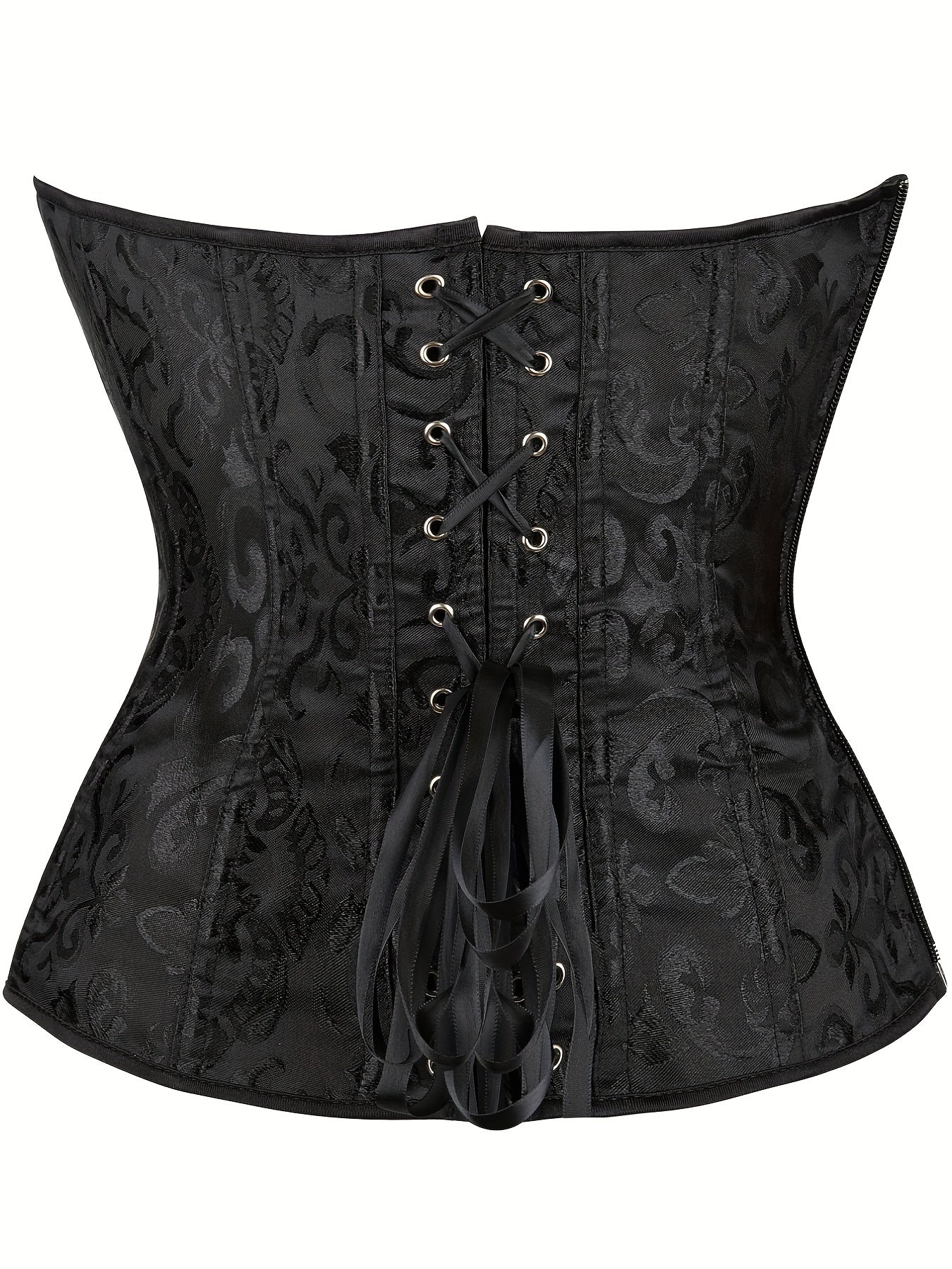 Strapless Corset Bustier Tummy Control Lace Up Body Shaper