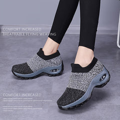 Women's Slip-On Knit Casual Sneakers with Air Cushion Sole