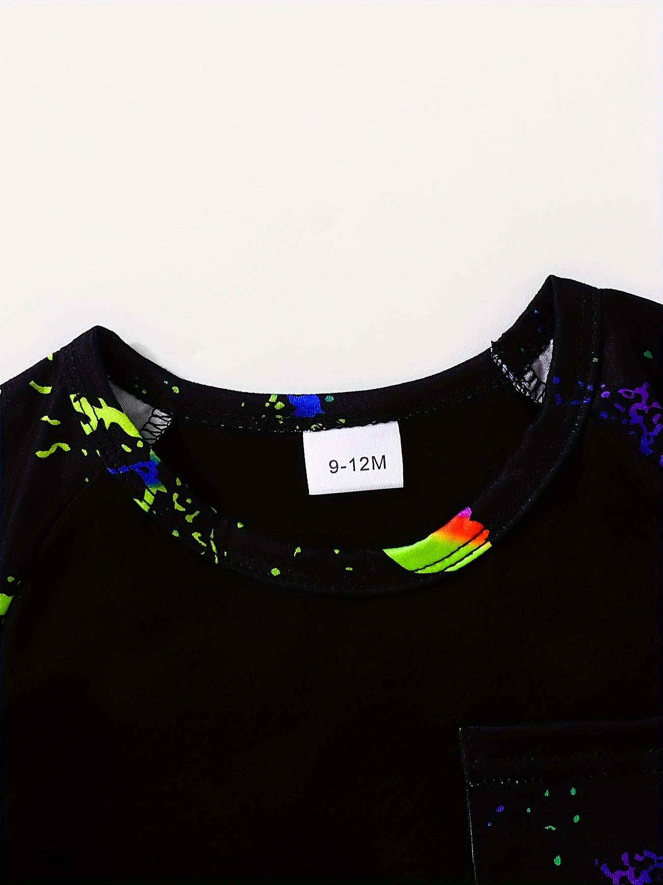 Graffiti Glow In The Dark Print Romper & Shorts Set