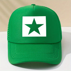 Pentagram Print Baseball Cap Mesh Trucker Hat Adjustable Lightweight Sun Hat