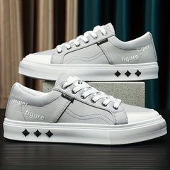 Men's Alphabet Detail Low Top Canvas Shoes Spring Summer