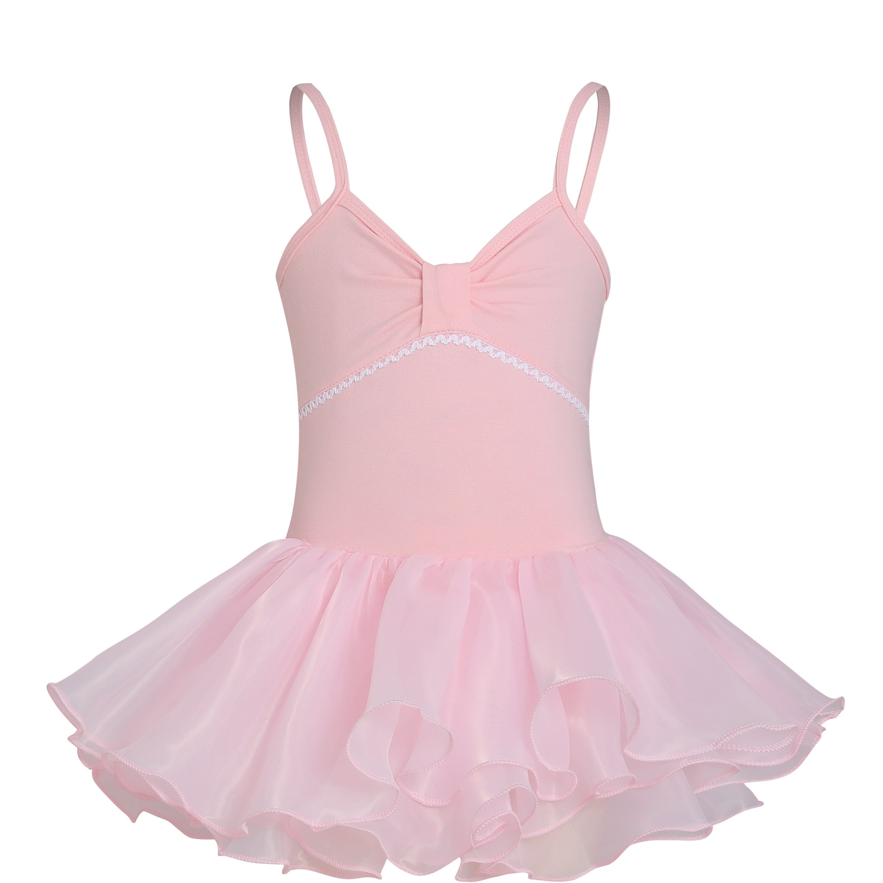 Girls Bow Tutu Patchwork Cami Dress Ballet Dance Leotard