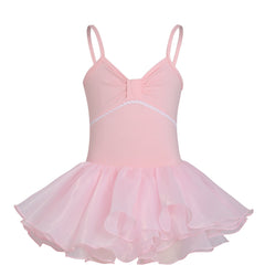 Girls Bow Tutu Patchwork Cami Dress Ballet Dance Leotard